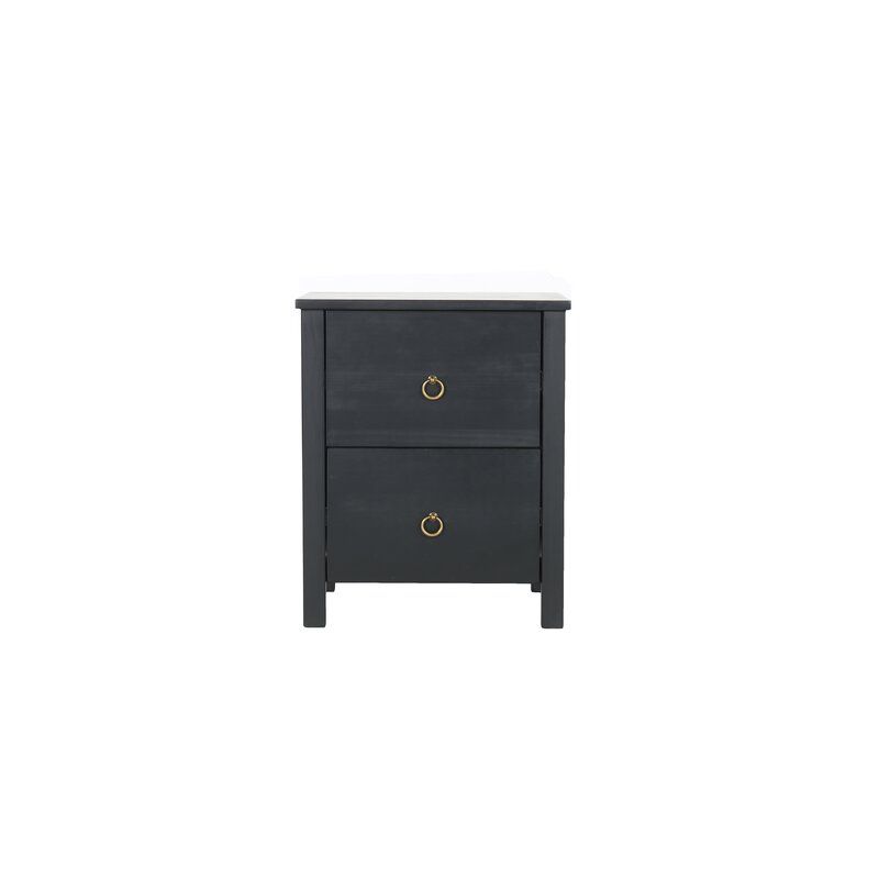 Carota 2 Drawer Solid Wood Nightstand thumbnail 2