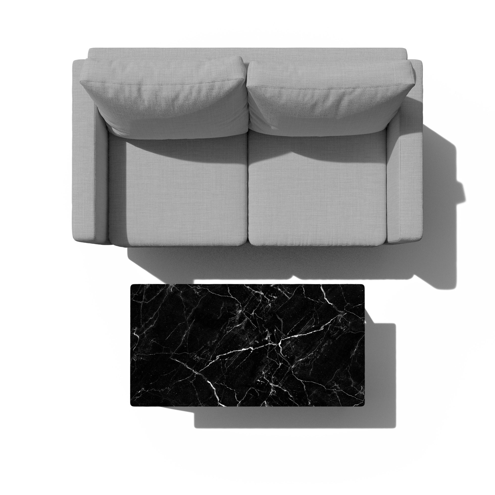 Latte Rectangle Coffee Table in Black Marble thumbnail 3