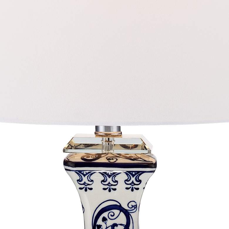 Iris Blue And White Porcelain With Crystal Table Lamp thumbnail 3