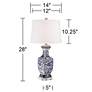Iris Blue And White Porcelain With Crystal Table Lamp thumbnail 5