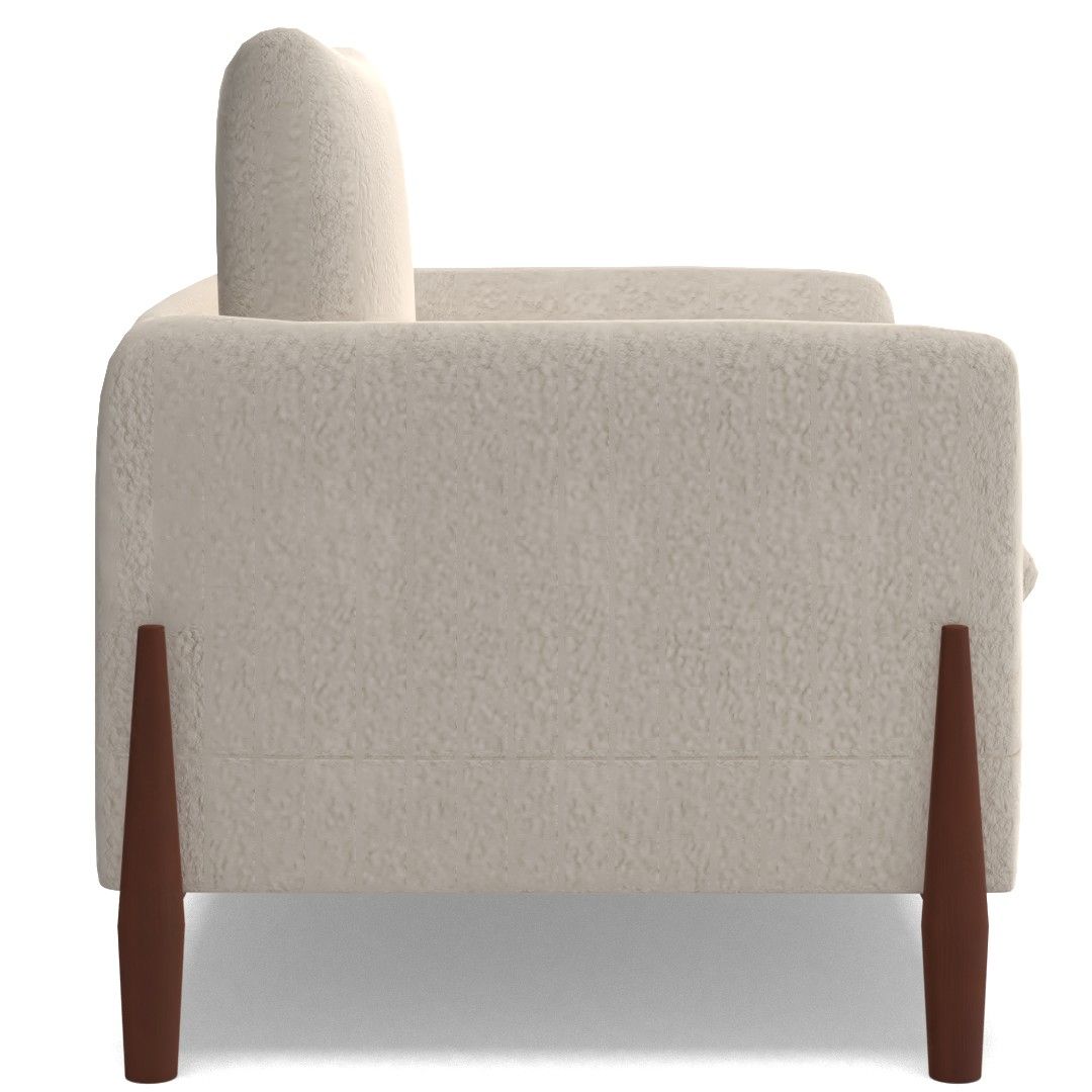 Elroy Sherpa Accent Chair with Wood Legs Cream thumbnail 2