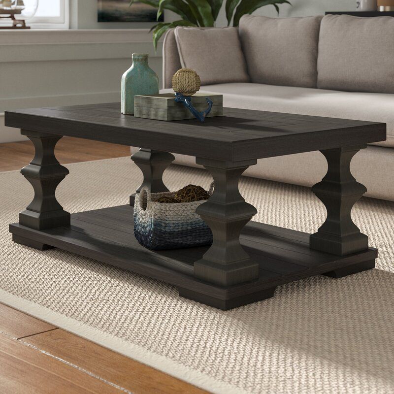 Millis Floor Shelf Coffee Table with Storage thumbnail 4