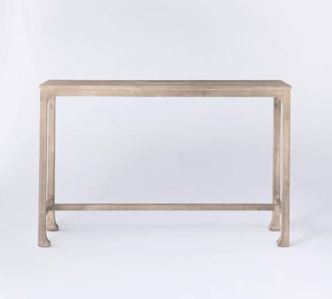 Belmont Shore Curved Foot Console Table Gray Wash  thumbnail 3