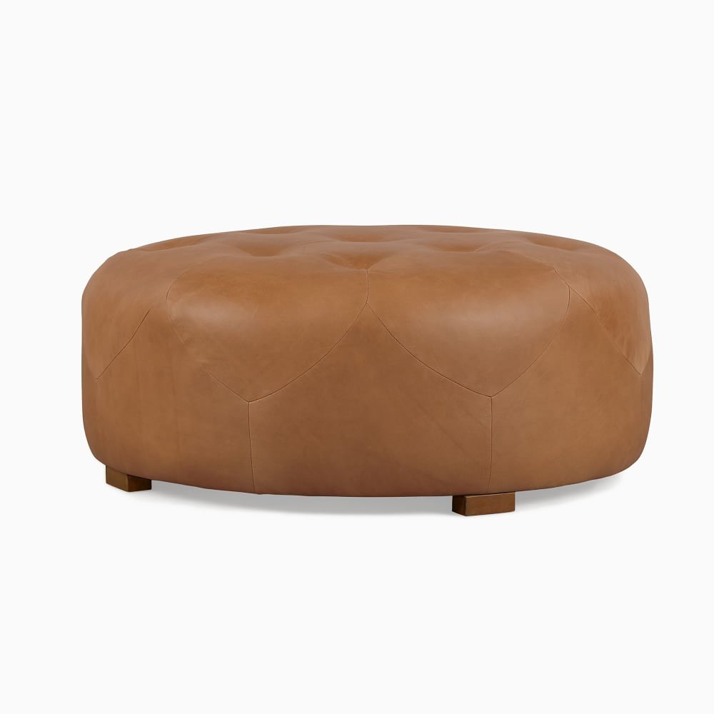 Brighton Large Ottoman Tan Charme Leather Concealed Support thumbnail 3