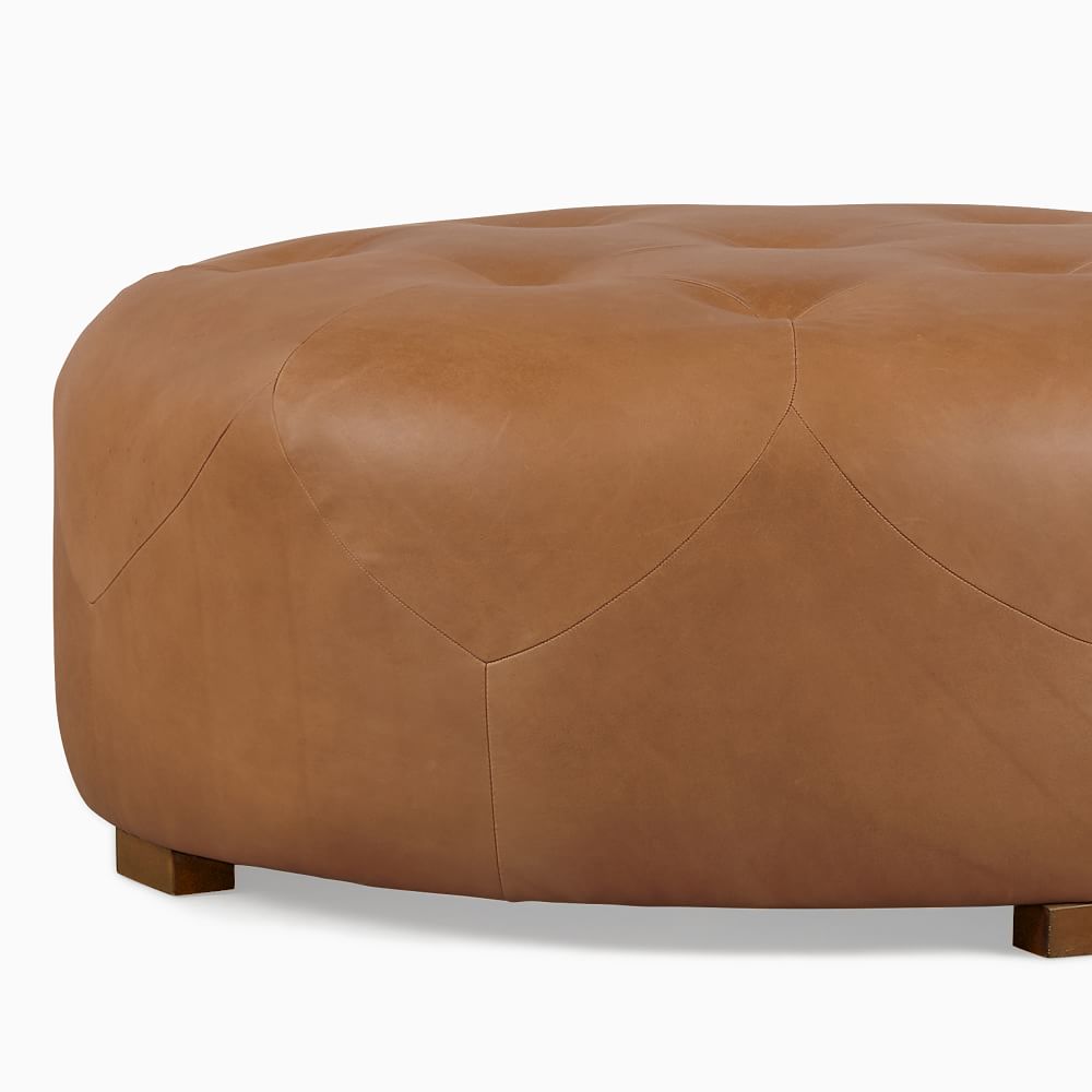 Brighton Large Ottoman Tan Charme Leather Concealed Support thumbnail 5