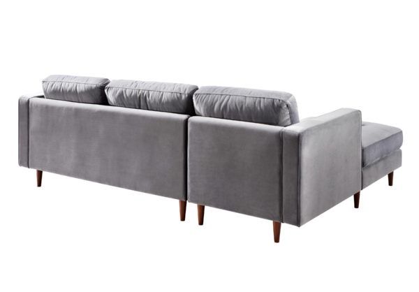 Tilden Velvet Sectional LAF - Gray thumbnail 4