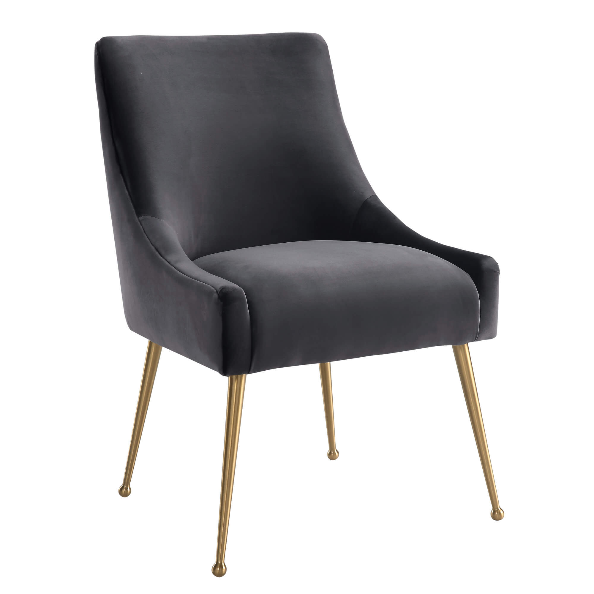 Tori Velvet Side Chair - Charcoal thumbnail 2