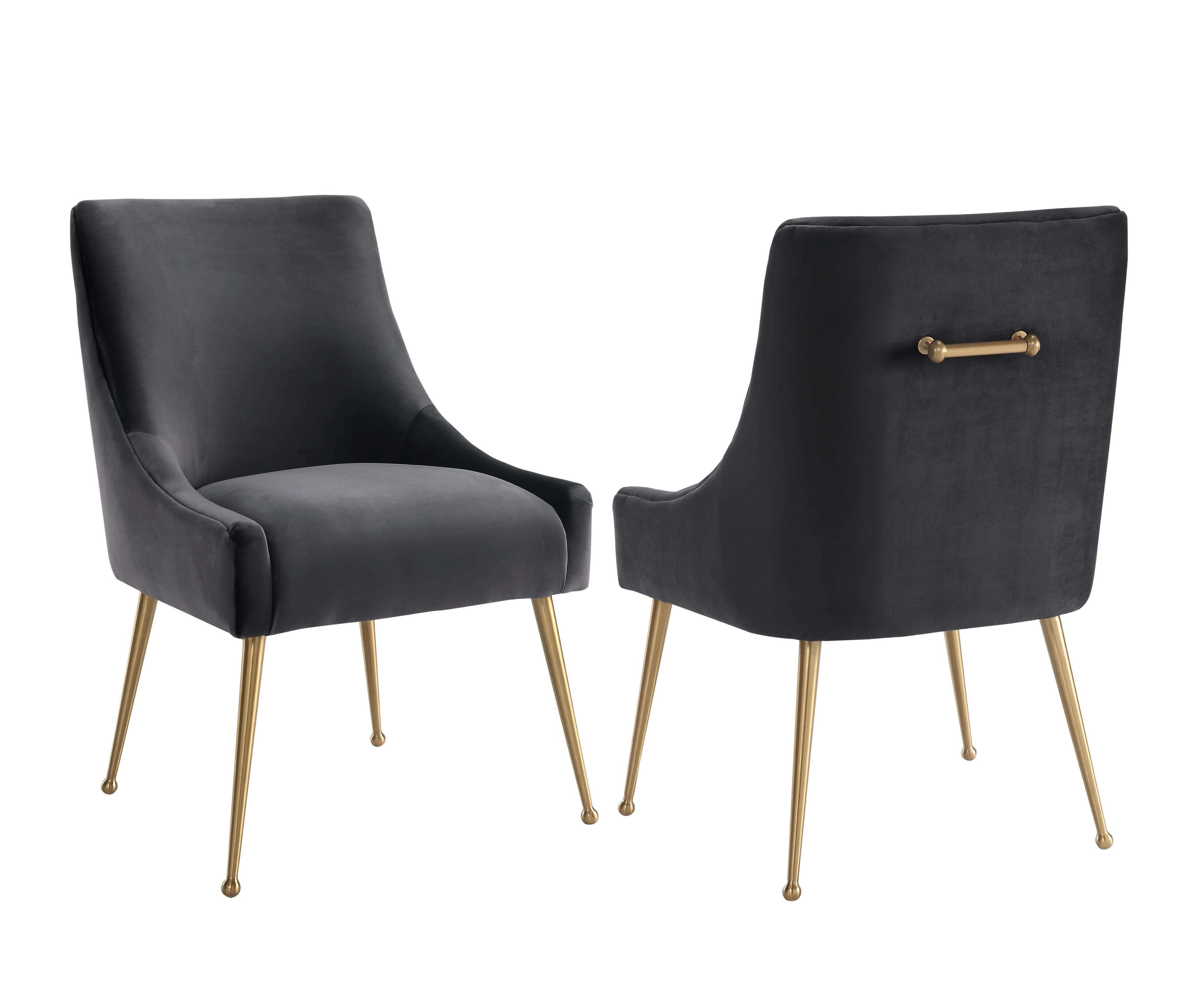 Tori Velvet Side Chair - Charcoal thumbnail 4