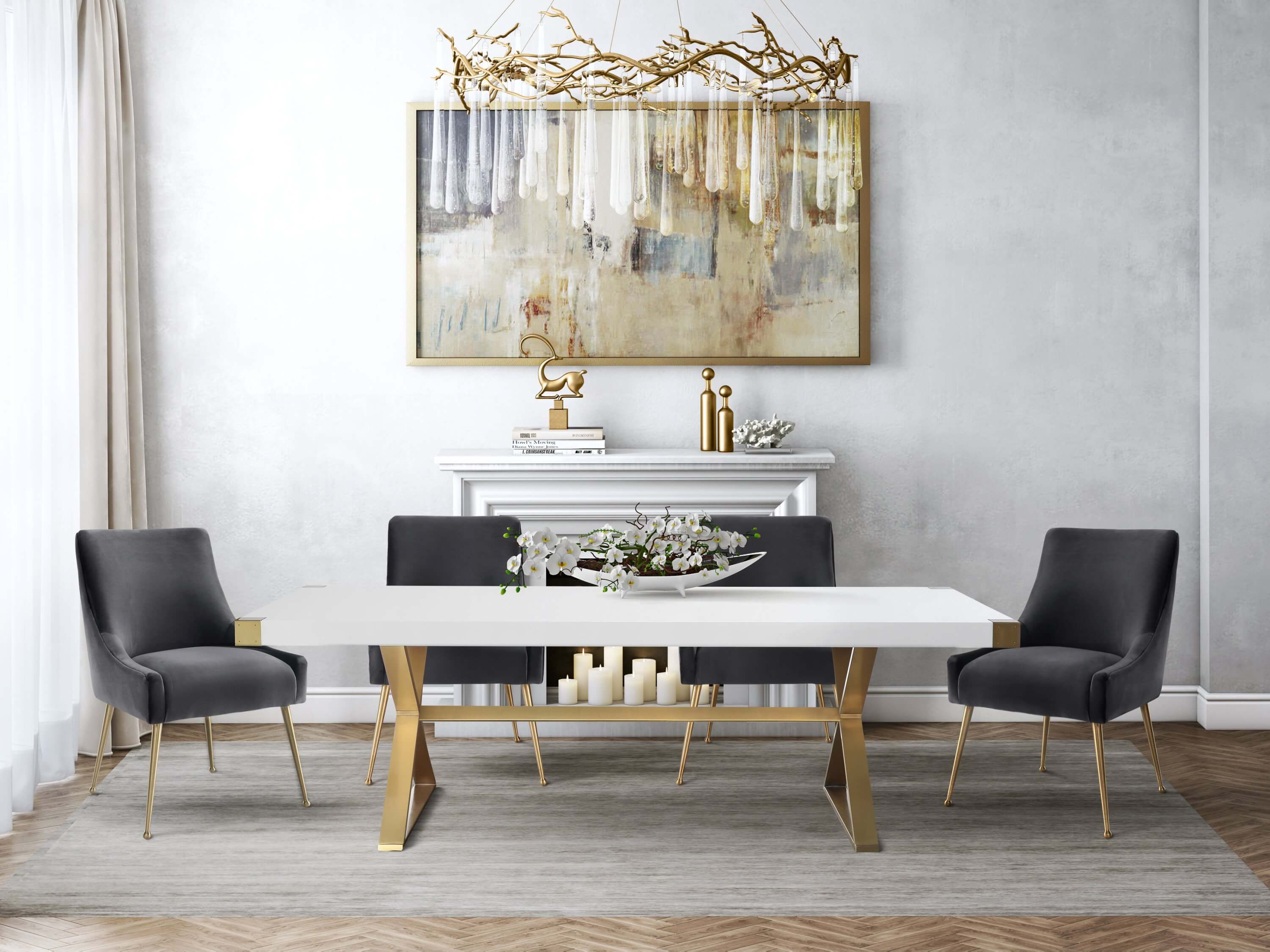Tori Velvet Side Chair - Charcoal thumbnail 6