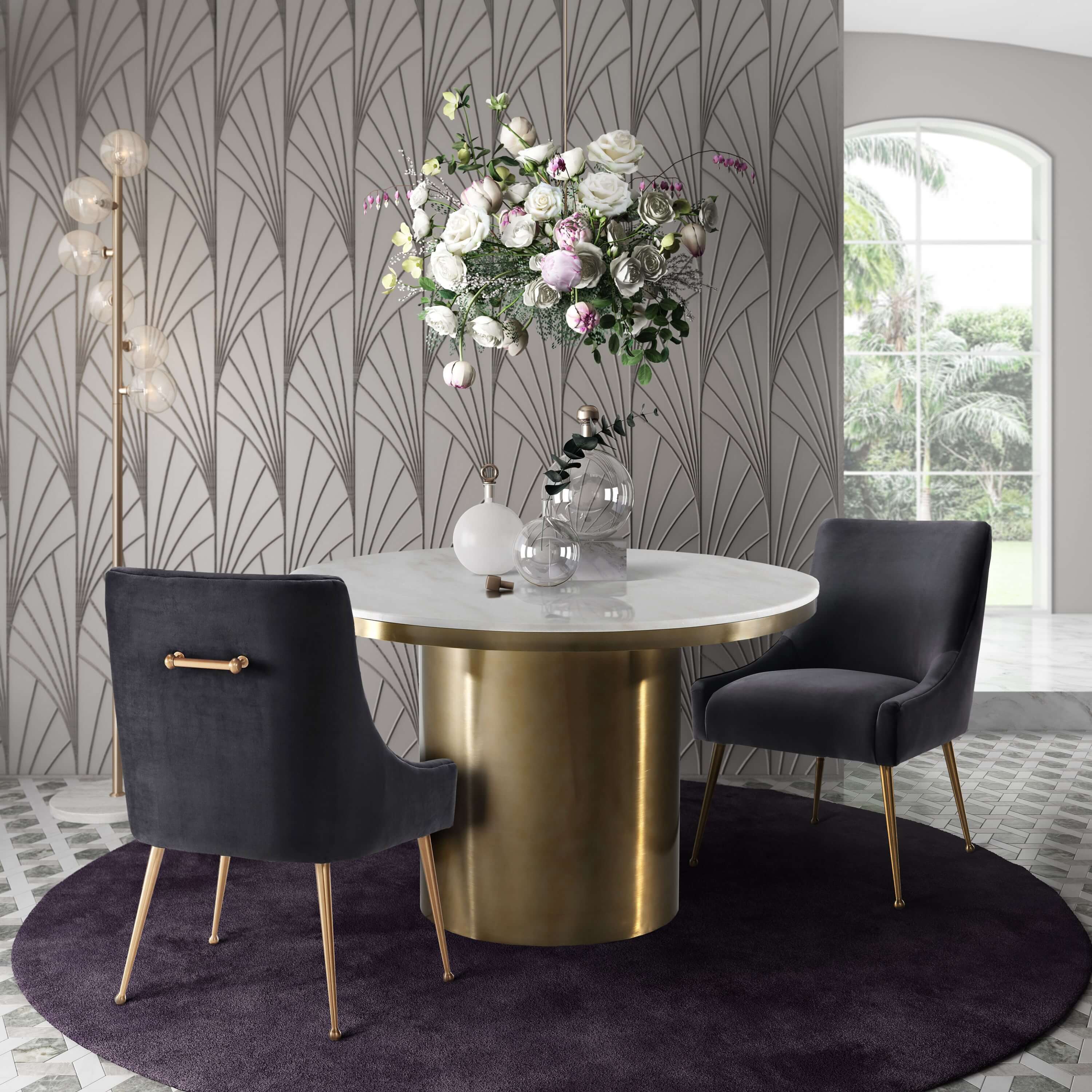 Tori Velvet Side Chair - Charcoal thumbnail 8