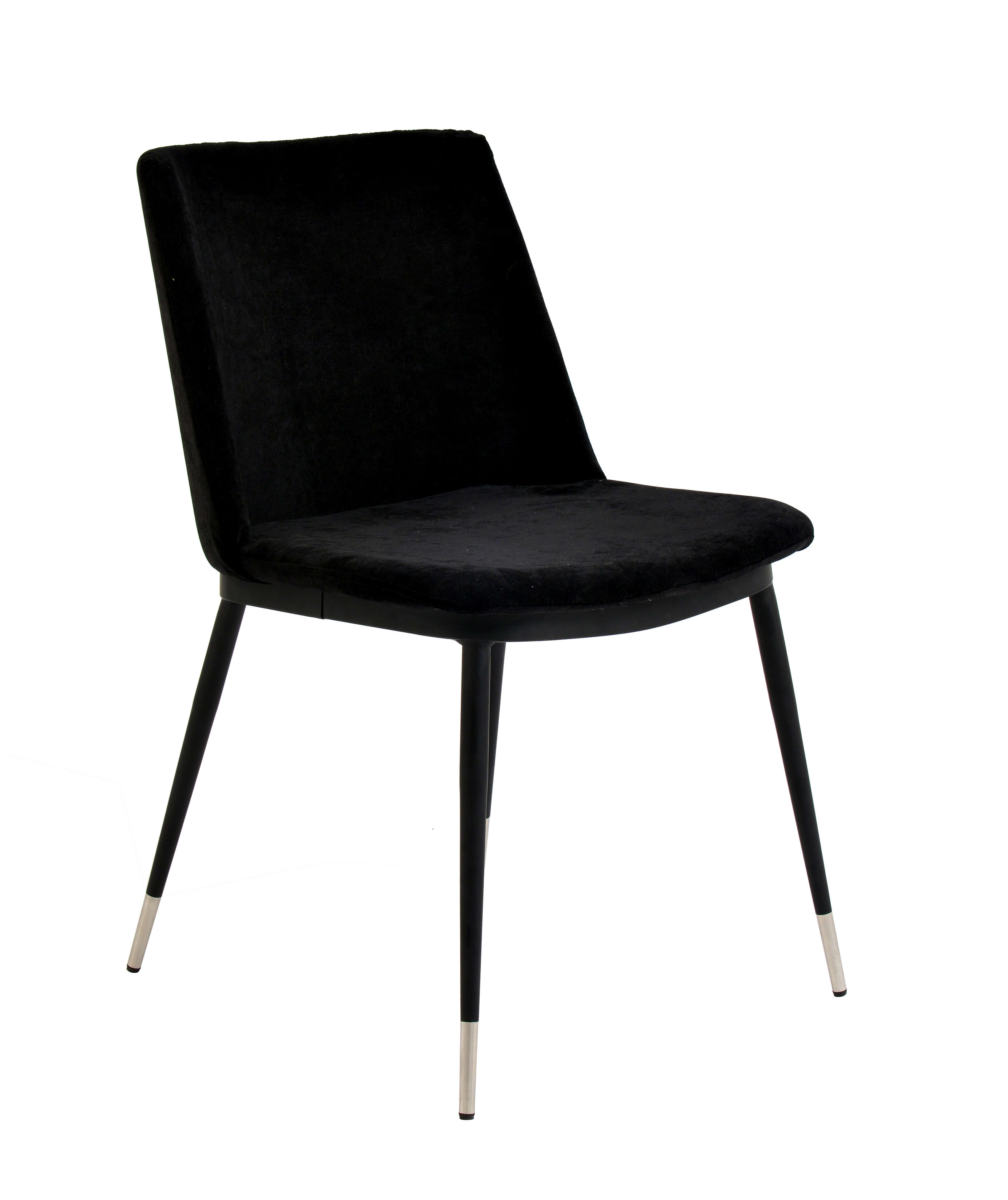 Luca Velvet Side Chair - Black thumbnail 2