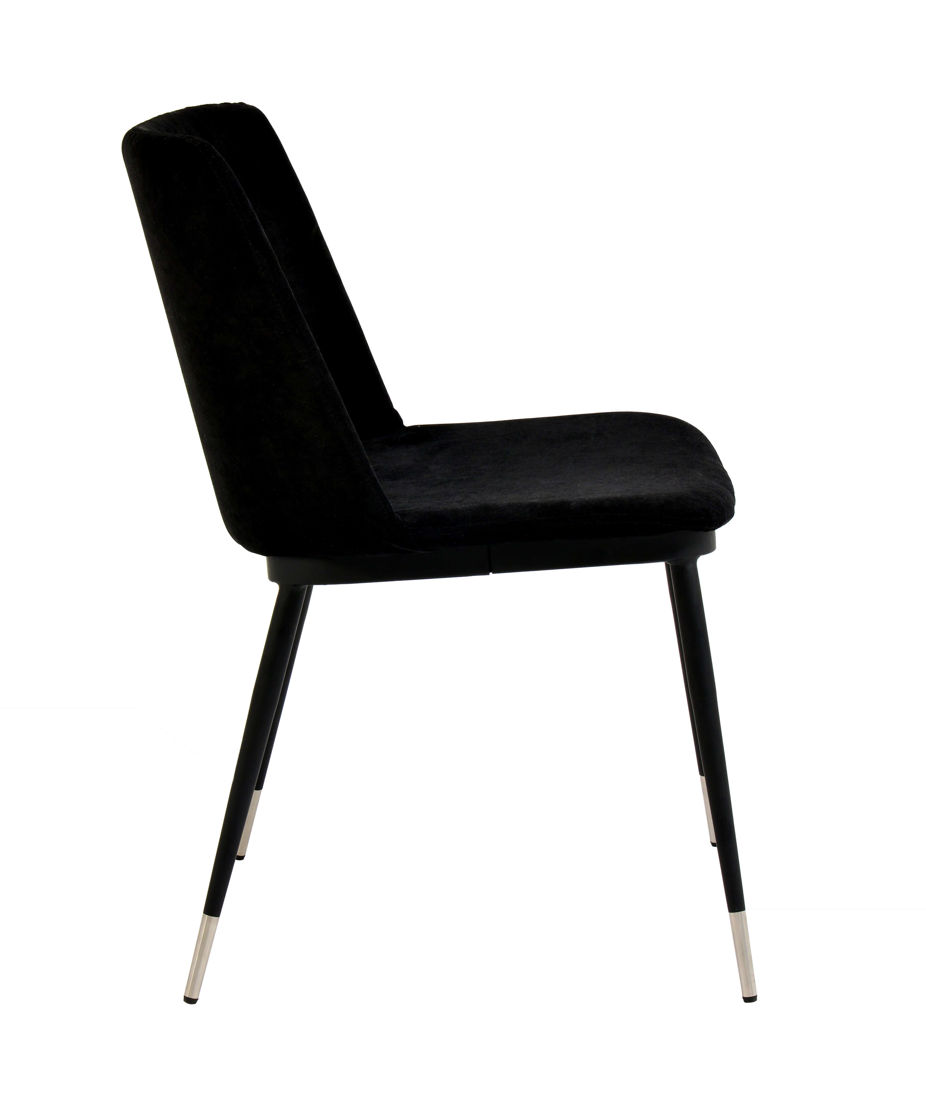 Luca Velvet Side Chair - Black thumbnail 3