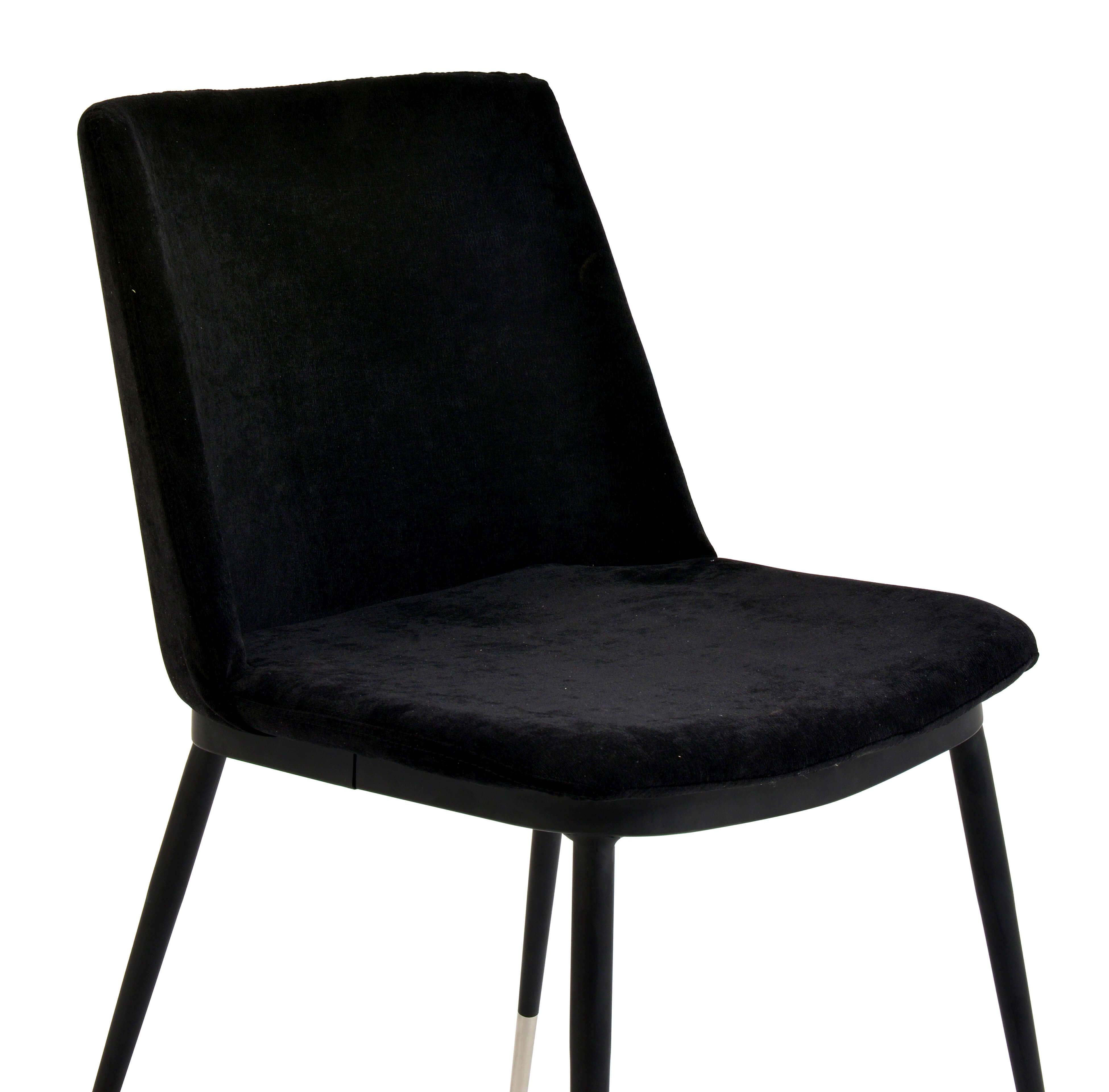 Luca Velvet Side Chair - Black thumbnail 5
