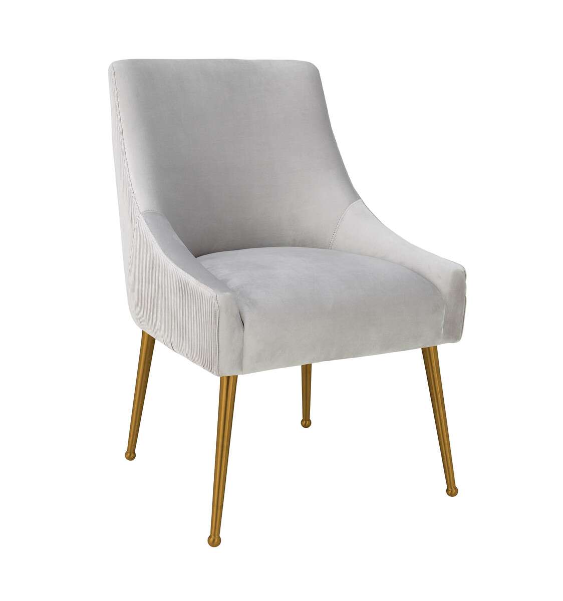 Tori Pleated Velvet Side Chair - Fog thumbnail 2