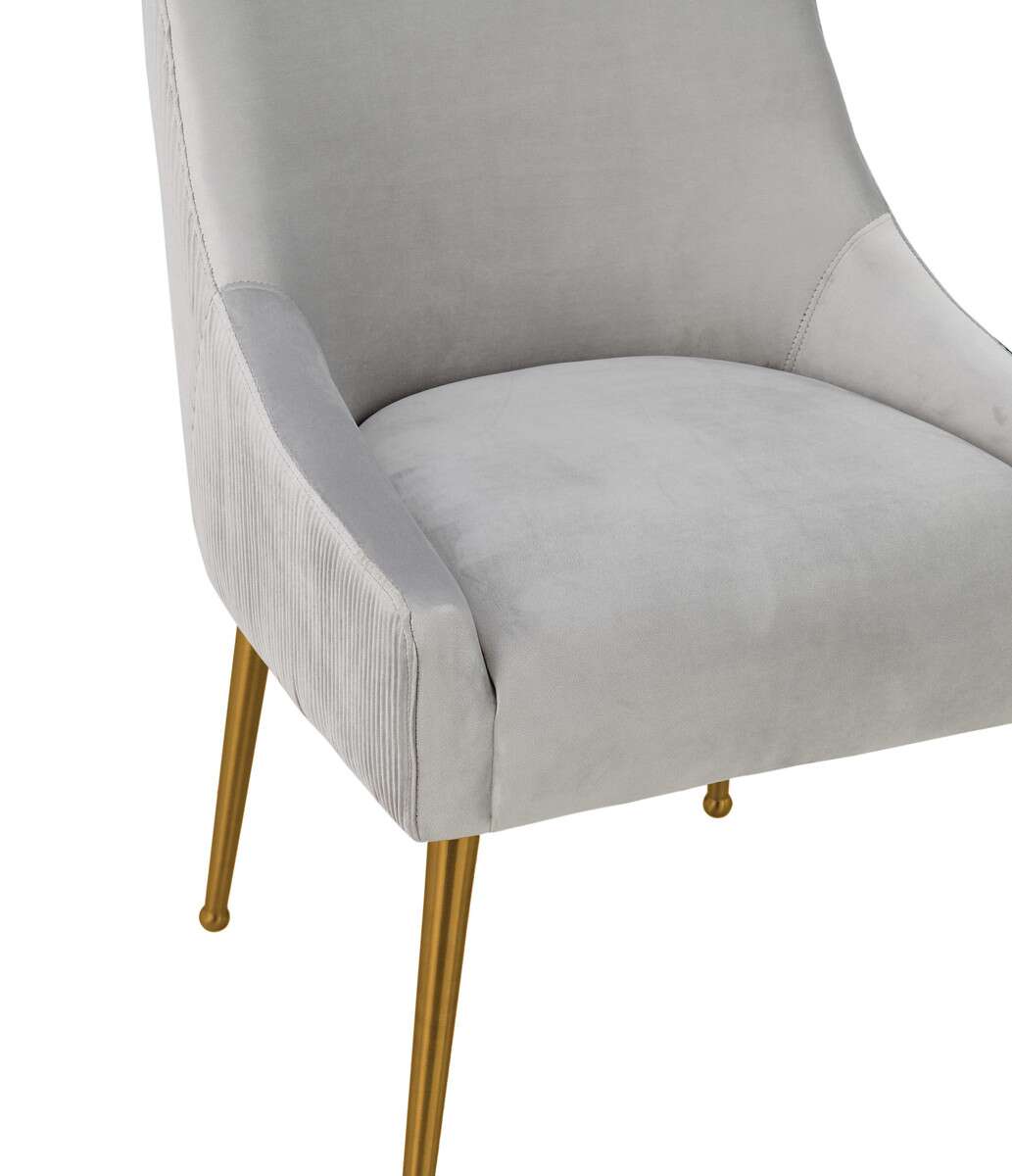 Tori Pleated Velvet Side Chair - Fog thumbnail 4