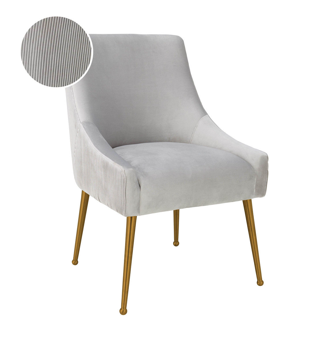 Tori Pleated Velvet Side Chair - Fog thumbnail 5