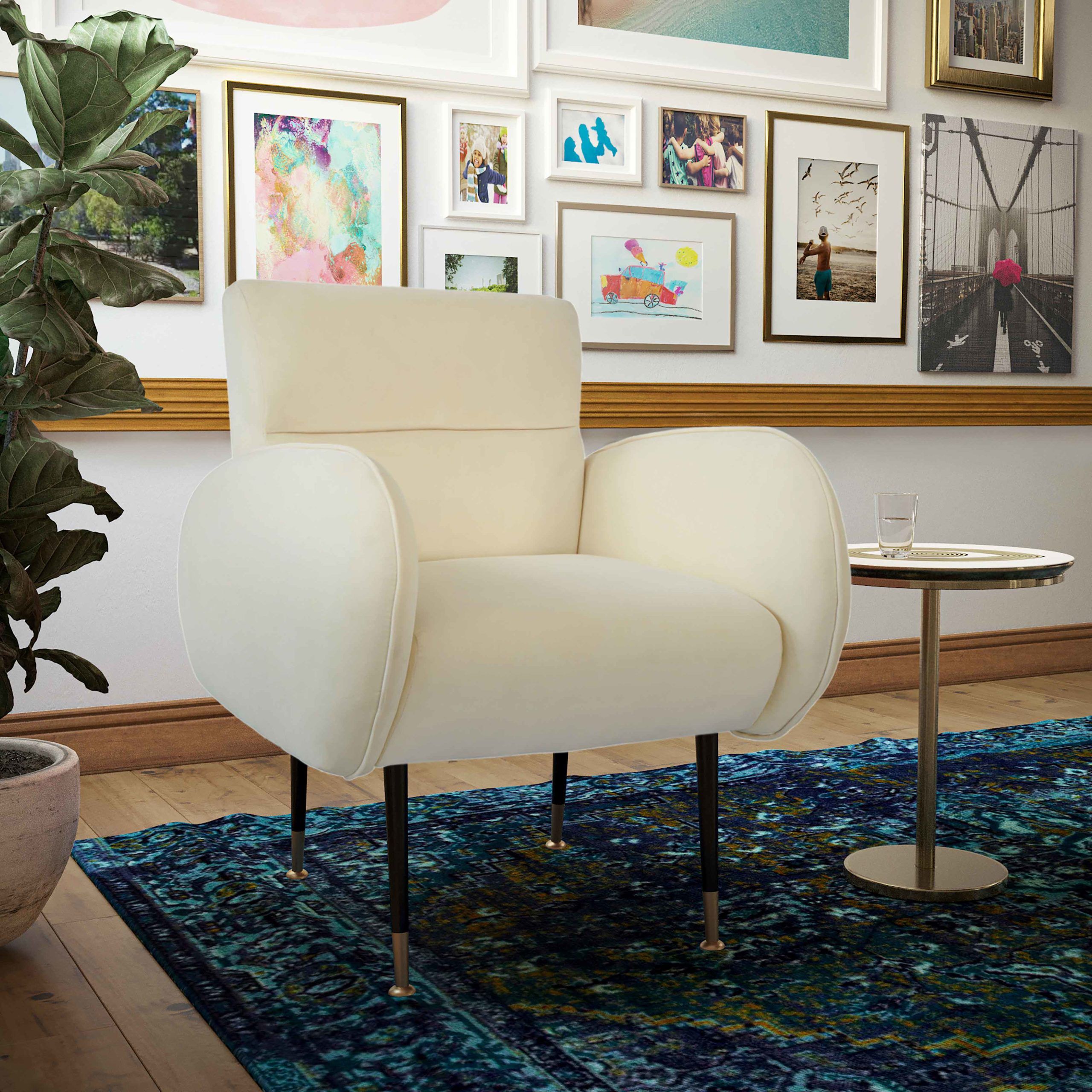BABE CUSTARD VELVET CHAIR thumbnail 4
