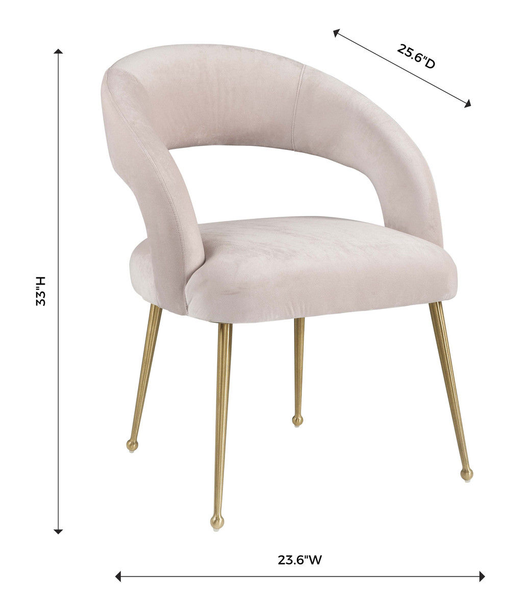 Rory Velvet Dining Chair - Blush thumbnail 4