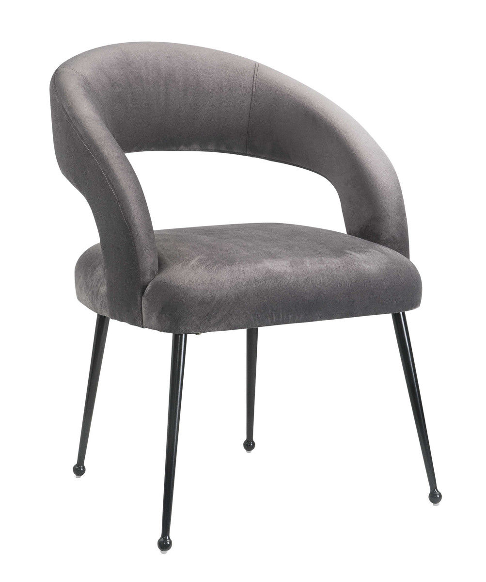 Rory Velvet Dining Chair - Gray thumbnail 4