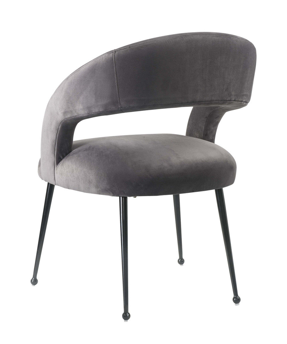 Rory Velvet Dining Chair - Gray thumbnail 2