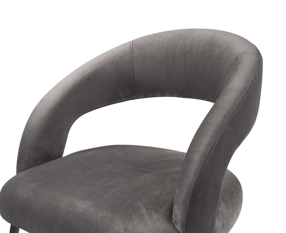 Rory Velvet Dining Chair - Gray thumbnail 3