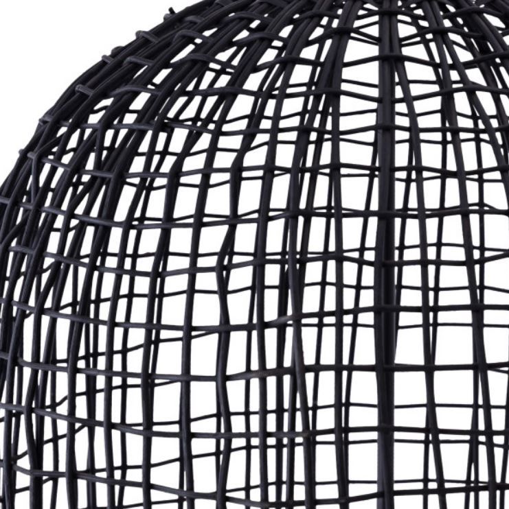 Cage Black Rattan Pendant thumbnail 3