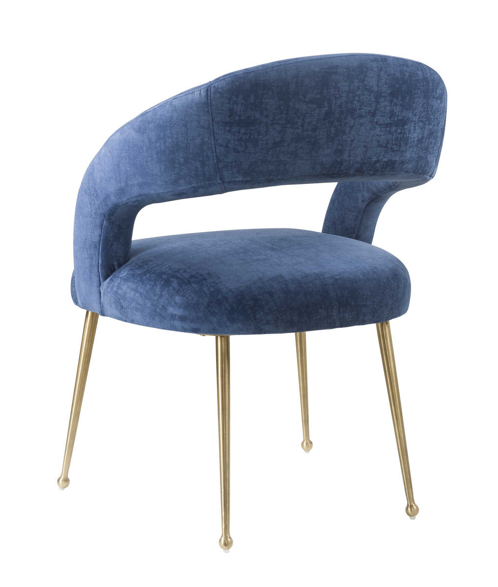 Rory Velvet Dining Chair - Navy thumbnail 3