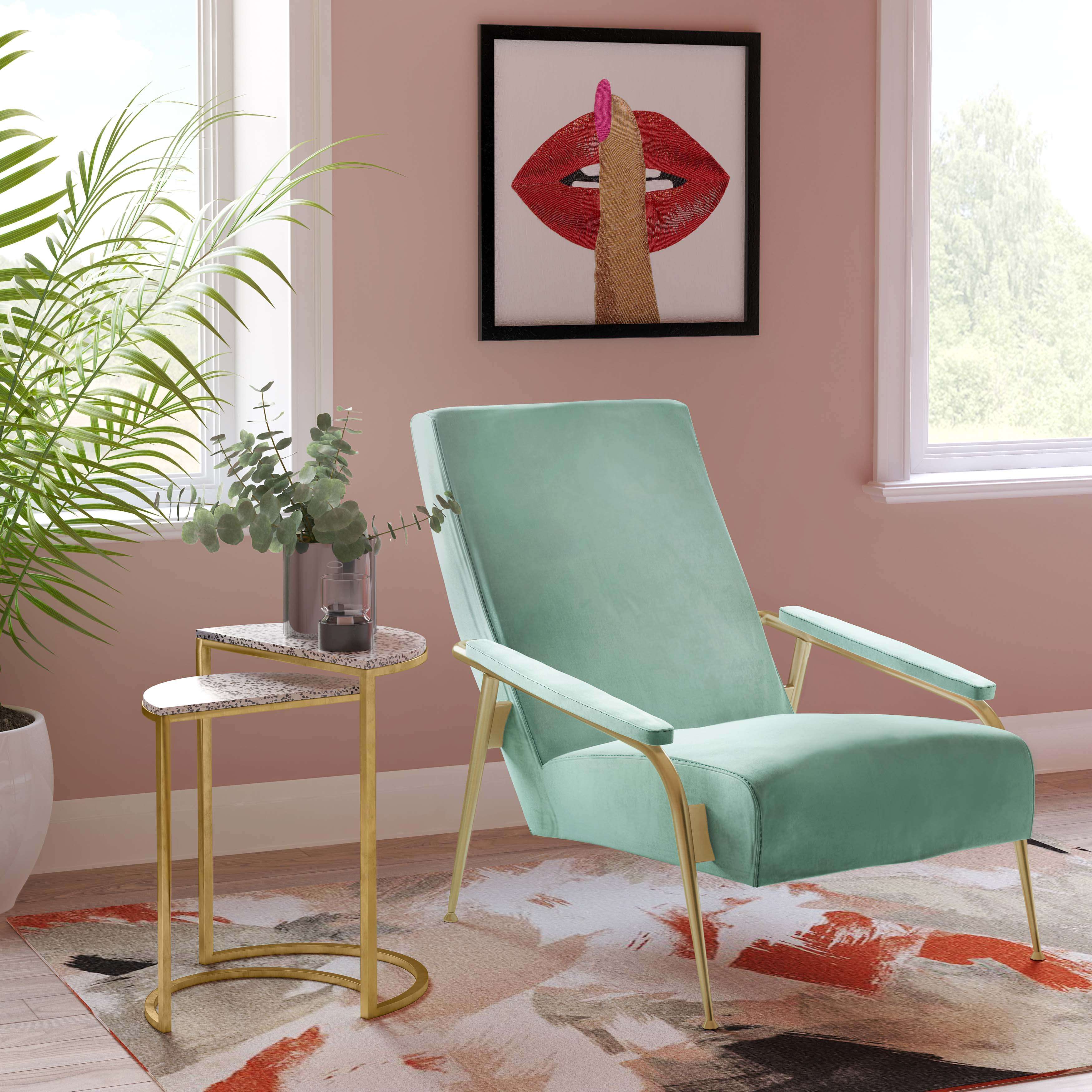 ABBEY MINT GREEN VELVET CHAIR thumbnail 4
