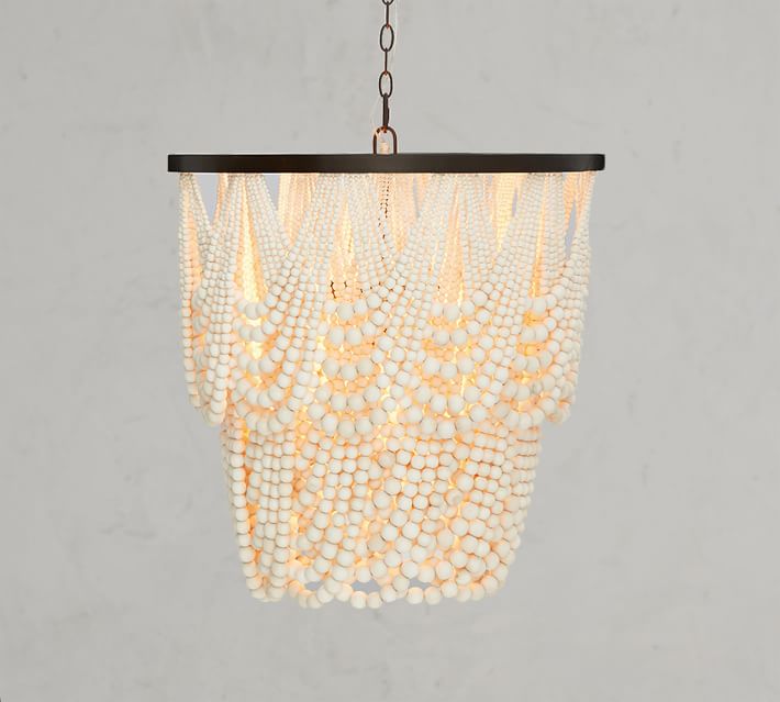 Amelia Wood Bead Chandelier thumbnail 2