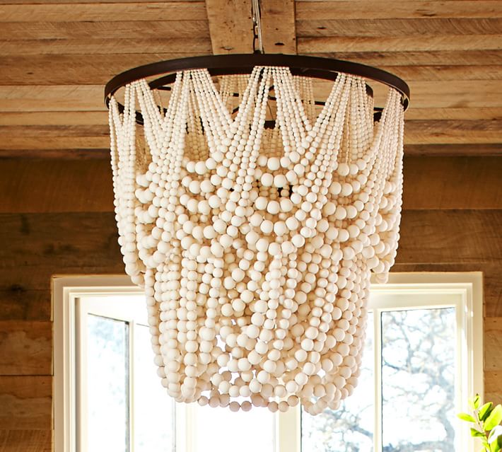 Amelia Wood Bead Chandelier thumbnail 3