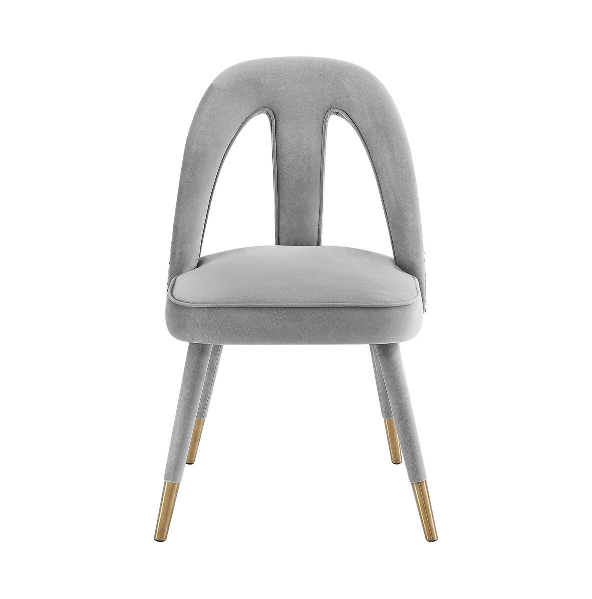 Petra Light Grey Velvet Side Chair thumbnail 2