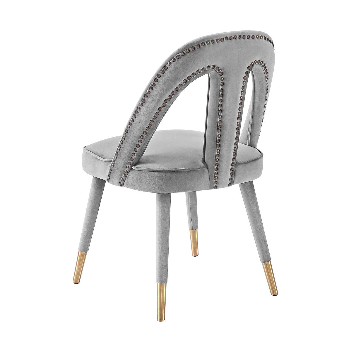 Petra Light Grey Velvet Side Chair thumbnail 3