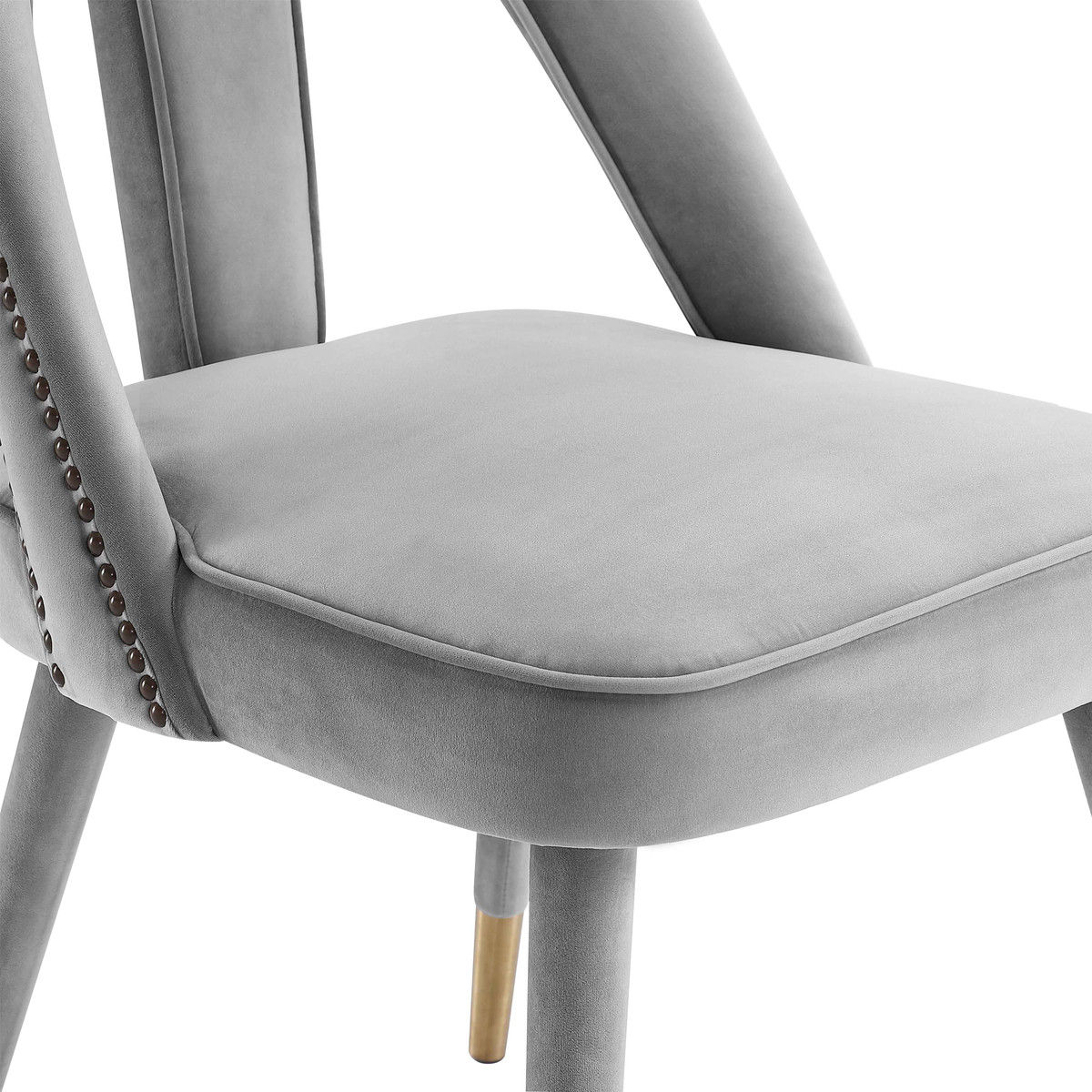 Petra Light Grey Velvet Side Chair thumbnail 4