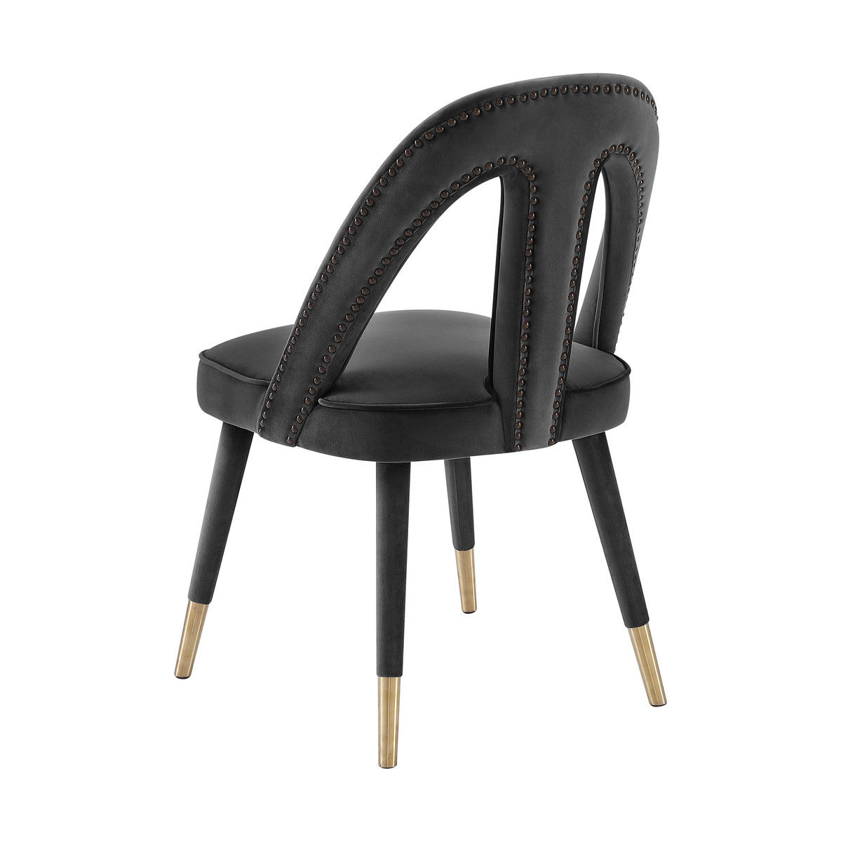 Petra Light Grey Velvet Side Chair thumbnail 3