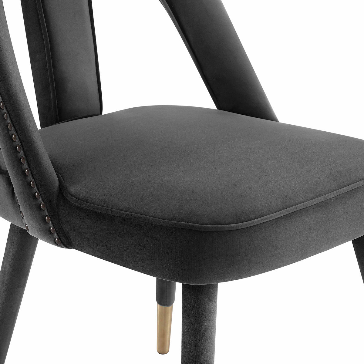 Petra Light Grey Velvet Side Chair thumbnail 4