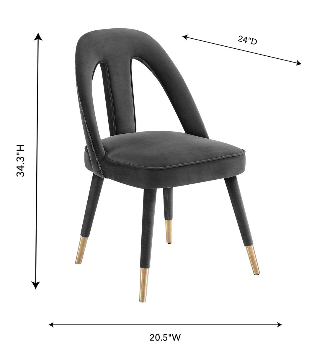 Petra Light Grey Velvet Side Chair thumbnail 5