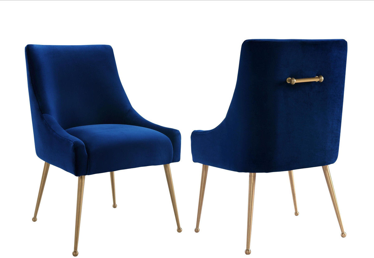 Tori Velvet Side Chair - Navy thumbnail 4