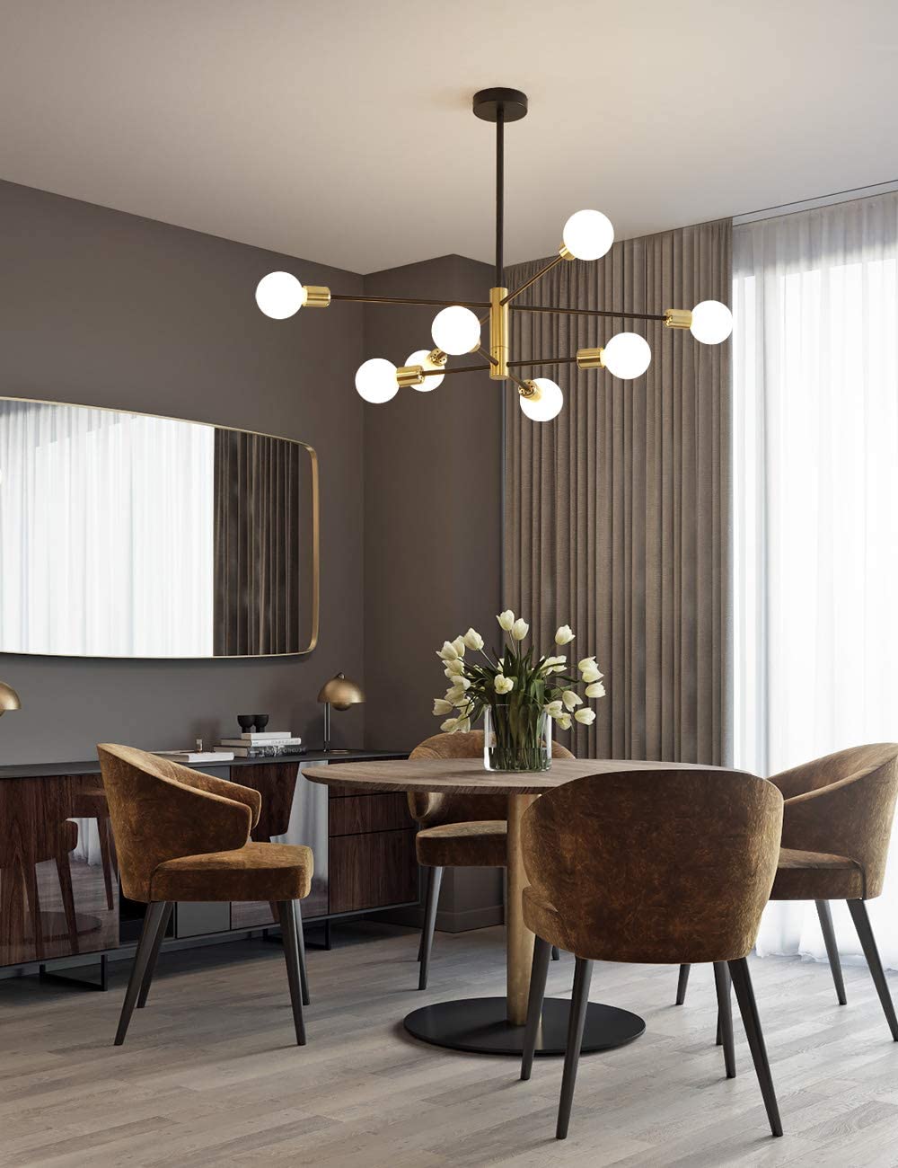 Sputnik Chandelier Mid Century Pendant thumbnail 2