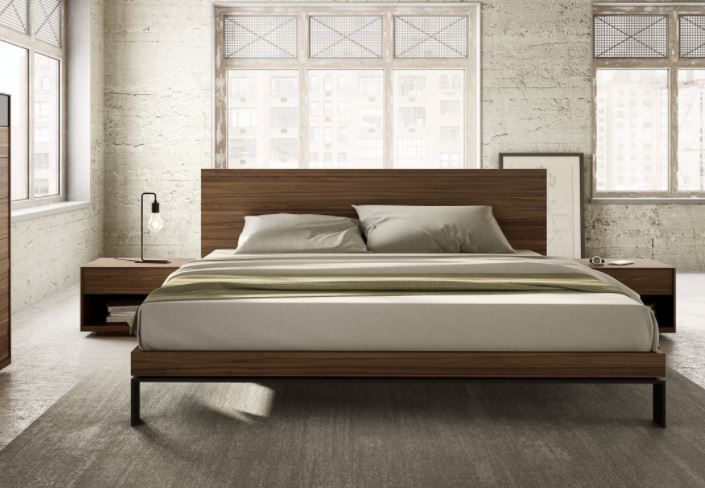 BORA BED WITH WOOD HEADBOARD And BLACK LEGS thumbnail 2