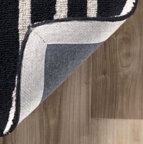 Black Irregular Parallel Bars Area Rug-5'x8' thumbnail 5