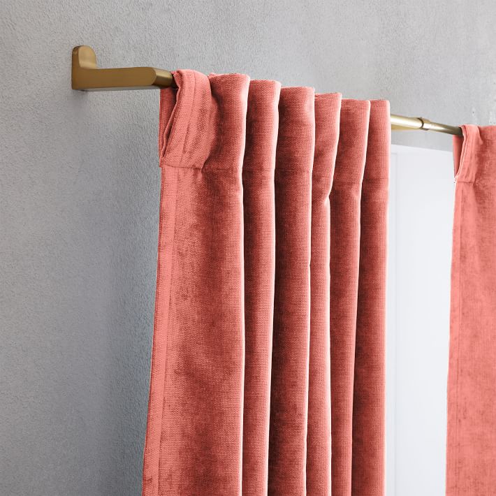 Worn Velvet Curtain Pink Grapefruit thumbnail 3