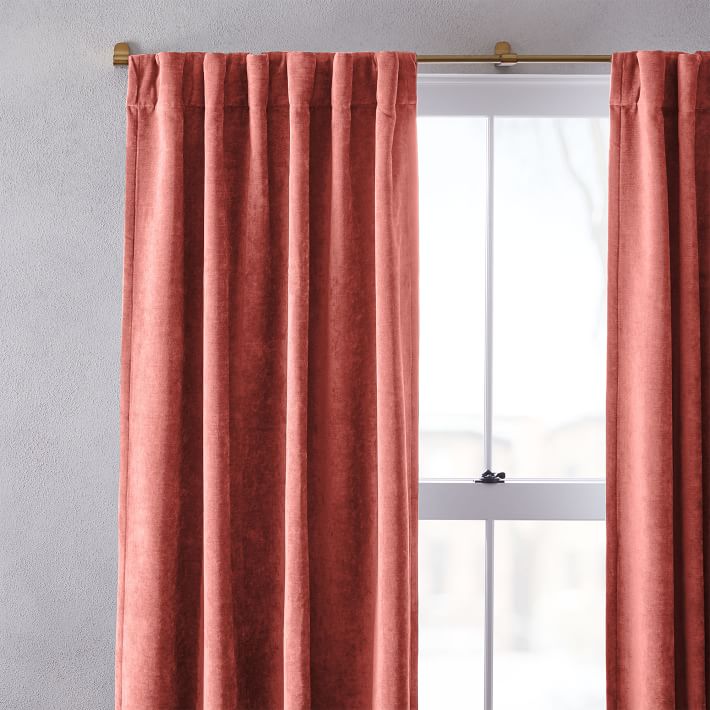 Worn Velvet Curtain Pink Grapefruit thumbnail 4