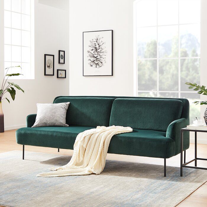 Halford Velvet 81.5 Square Arm Sofa thumbnail 2