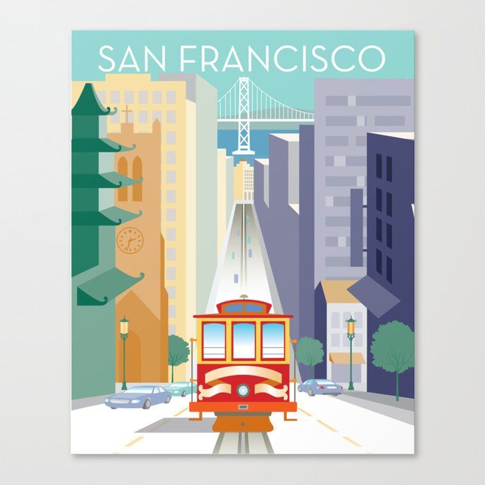 San Francisco California Street Canvas Print Unframed thumbnail 2