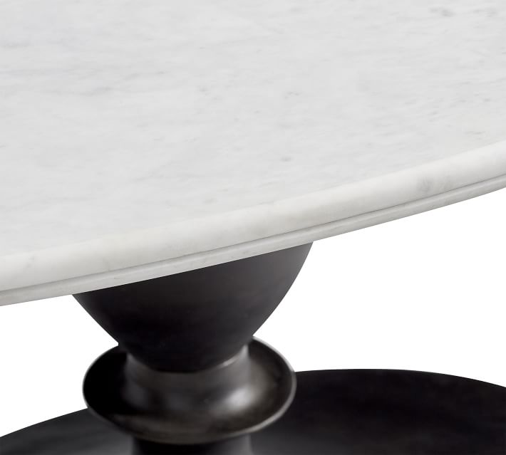 Chapman Oval Marble Pedestal Dining Table thumbnail 5