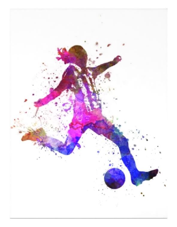 Girl playing soccer football player silhouette Canvas Print Unframed thumbnail 5