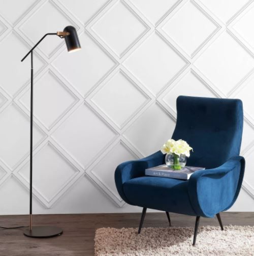 Metal Eugenio Floor Lamp Includes LED Light Bulb Black thumbnail 2