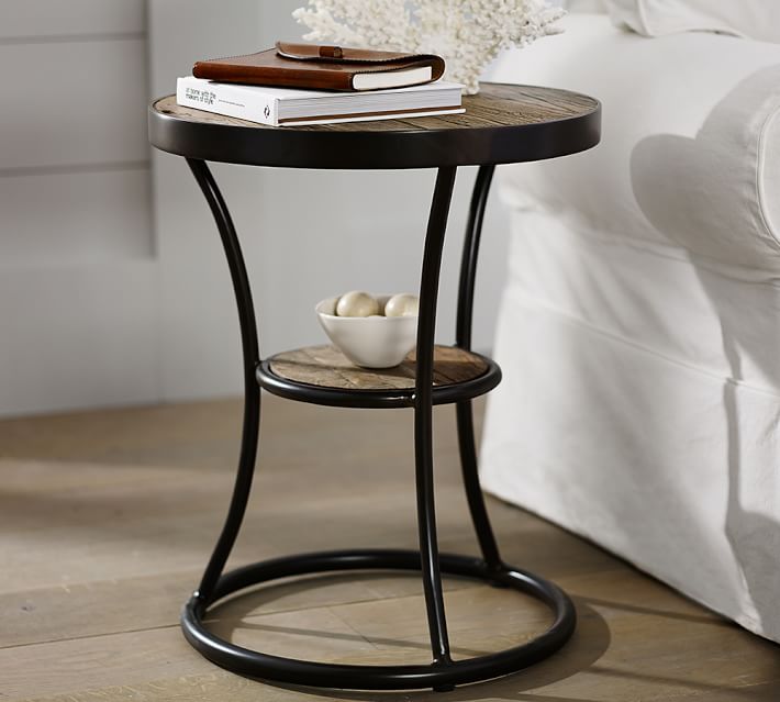Bartlett Round Reclaimed Wood End Table thumbnail 4