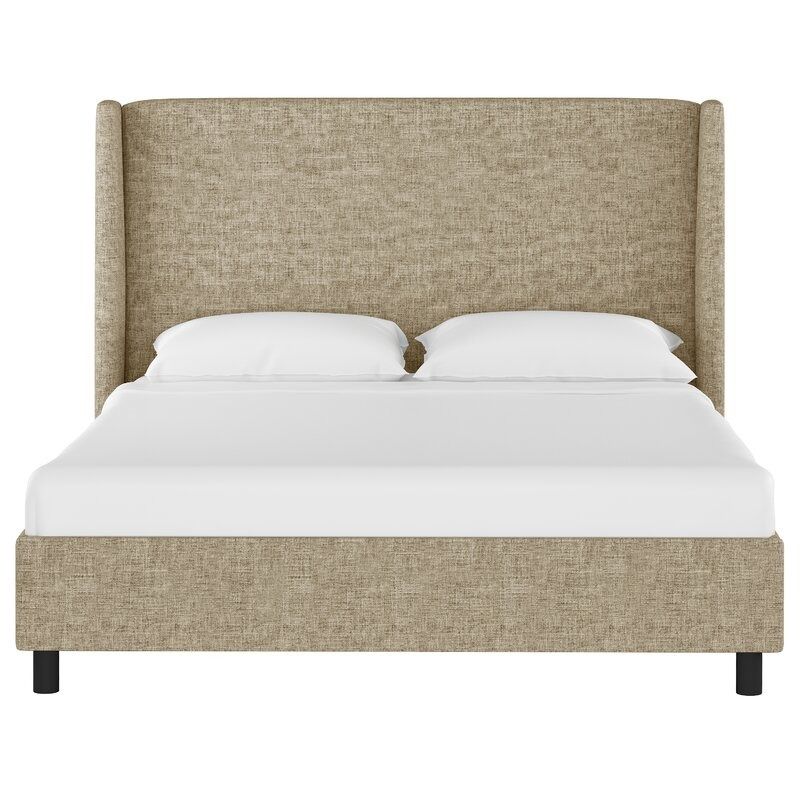 Alrai Wingback Upholstered Platform Bed-Queen  thumbnail 2