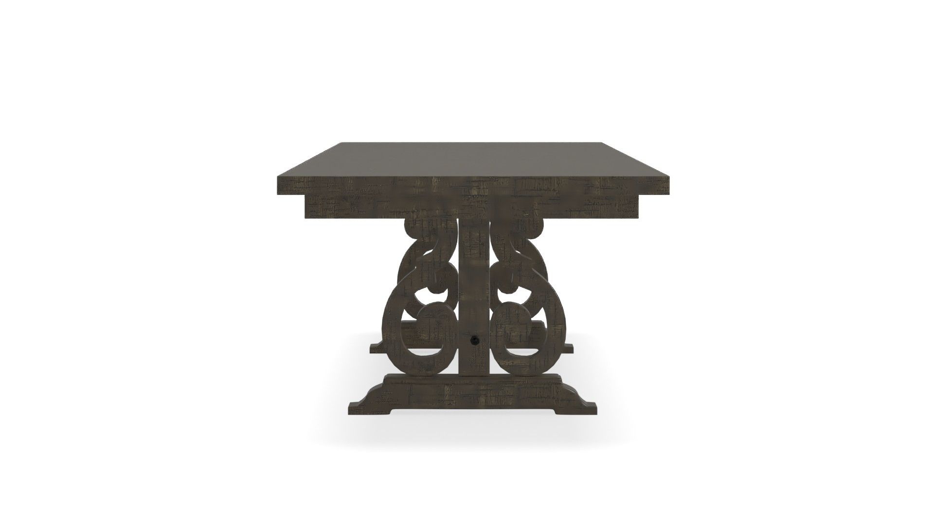 Extendable Rubberwood Solid Wood Trestle Dining Table thumbnail 2